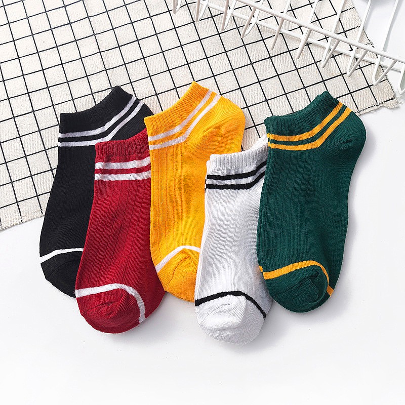  Kaos Kaki Korea Style  Wanita Casual Sport Motif Garis 