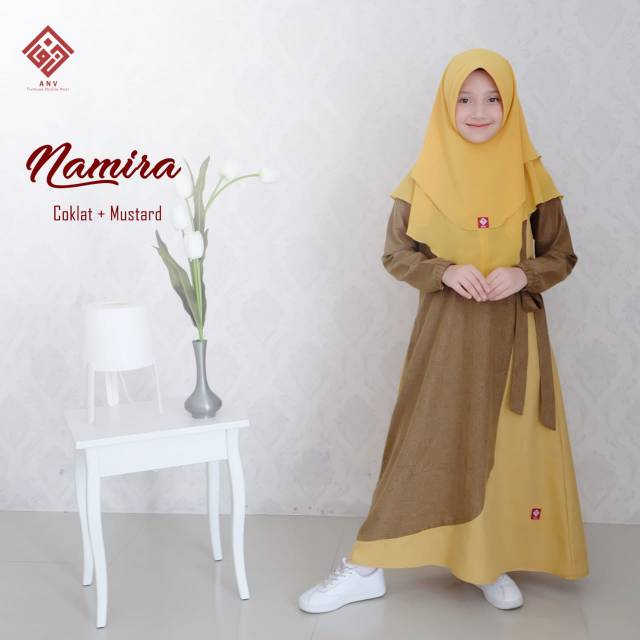 Gamis anak sd setelan jilbab anv namira