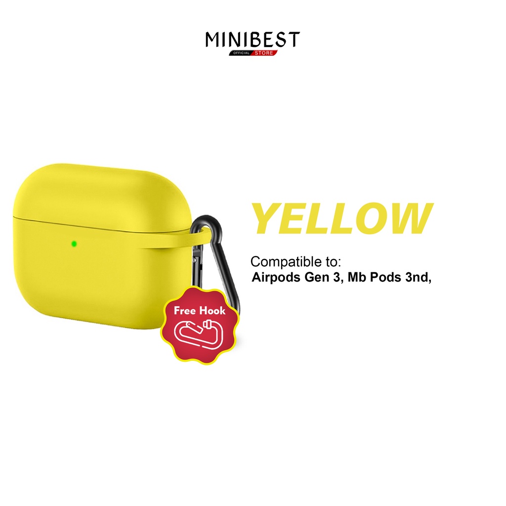 MINIBEST Case / Casing MB_Pods 3rd Generation (Premium Silicone Softcase + Free Hook) by minibest Indonesia-G3 Yellow