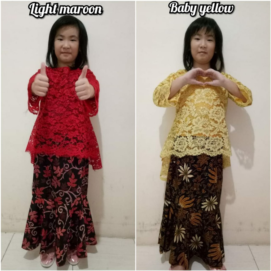 SB Collection Stelan Atasan Lidya Kebaya Kartini Dan Rok Duyung Batik Anak Wanita