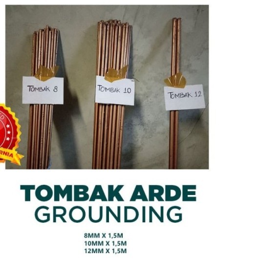 Grounding tembaga / grounding penangkal petir 8mm x 1,5M