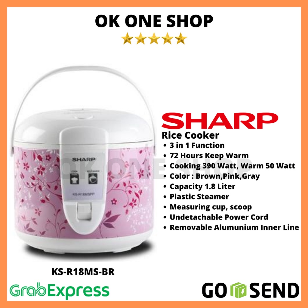 SHARP Rice Cooker KS-R18MS-BR (1.8 Liter)