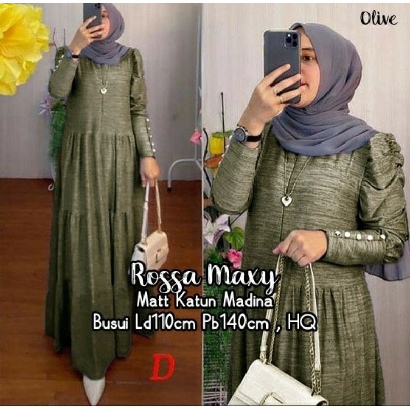 gamis polos katun premium home dress polos busui friendly rossa maxy dress muslim casual