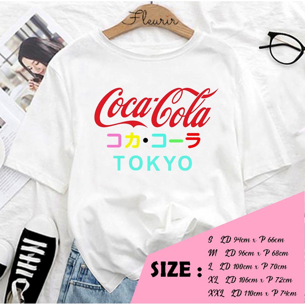 FLEURIR - KAOS COCA COLA JAPAN WANITA DEWASA LENGAN PENDEK UNISEX