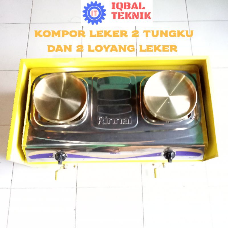 Satu Set Kompor Leker 2 Tungku Dan Loyang Wajan Leker Putar