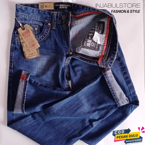 INJABULSTORE / CELANA BOMBOOGIE 2705 RAW DENIM PREMIUM / CELANA PANJANG PRIA SLIMFIT MASA KINI / COD