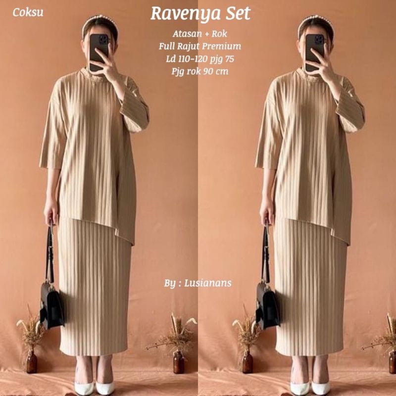 O2 Fashion / Ravenya set / bisa cod / stelan rajut model terbaru