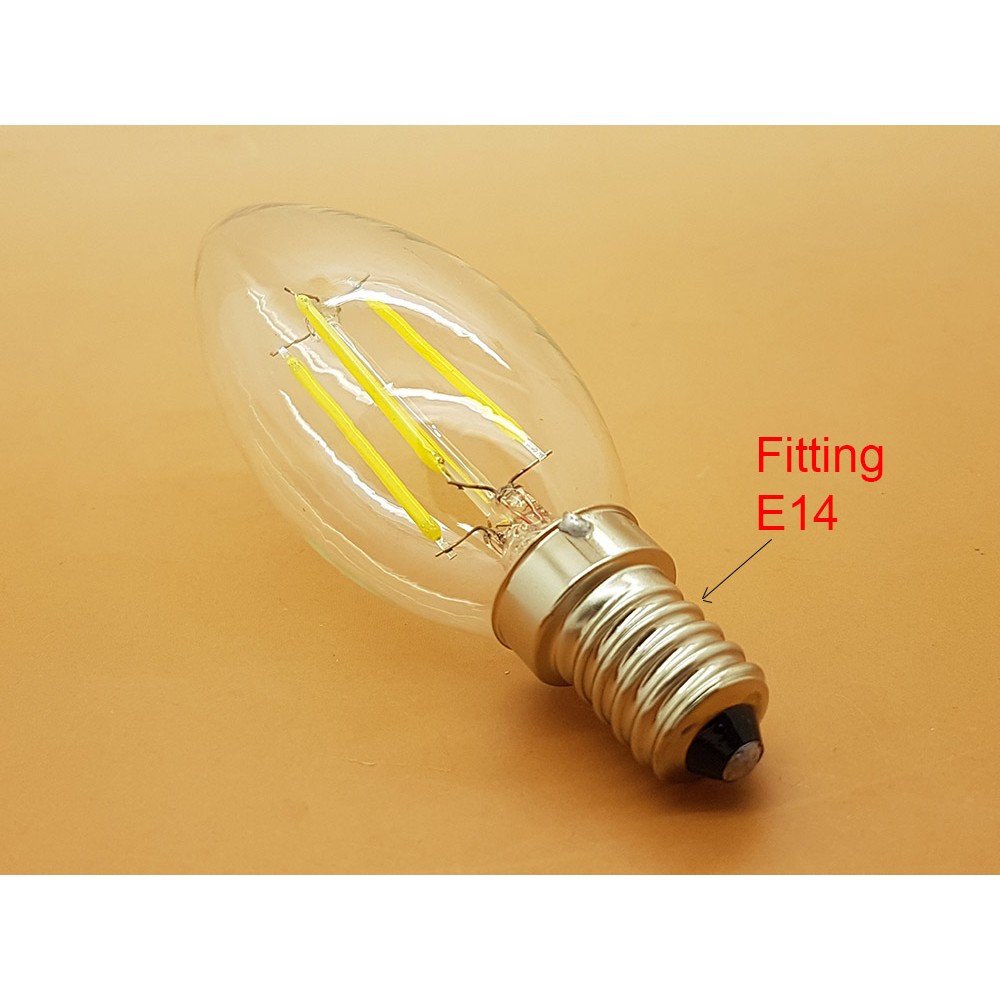 4 watt cahaya PUTIH E14 LAMPU BOHLAM LED EDISON FILAMENT BULB