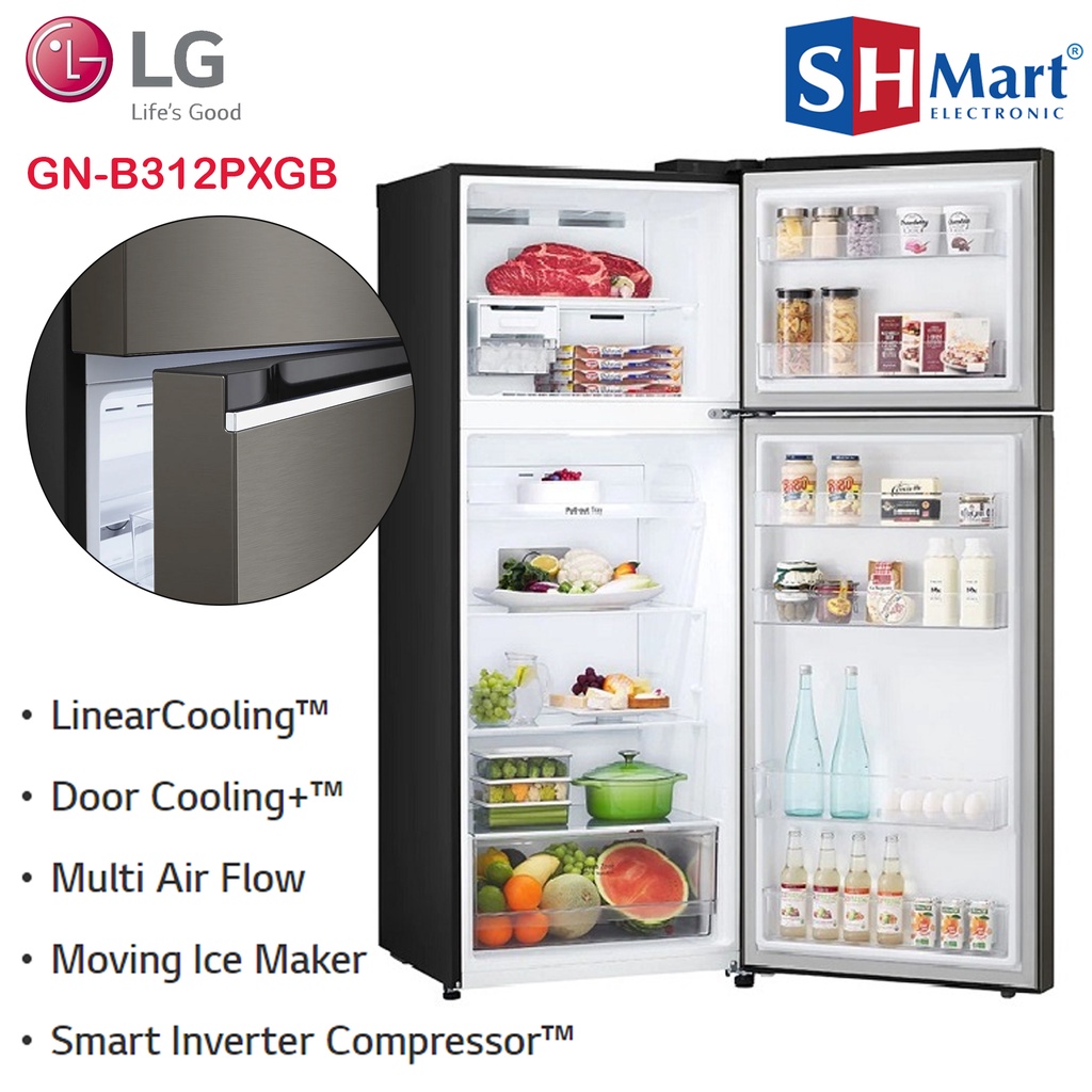 KULKAS LG 2 PINTU GN-B332PXGB  KAPASITAS 360 LITER SMART INVERTER GARANSI RESMI (MEDAN)