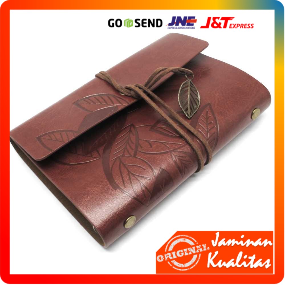 

BESTOYARD Buku Catatan Binder Kulit Retro Leaf Kertas A5 - BSD666