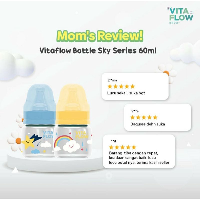 VITAFLOW Botol Susu Dot PP 60ml BPA Free | Botol ASI Satuan Baby Feeding Bottle Nursing Bottle