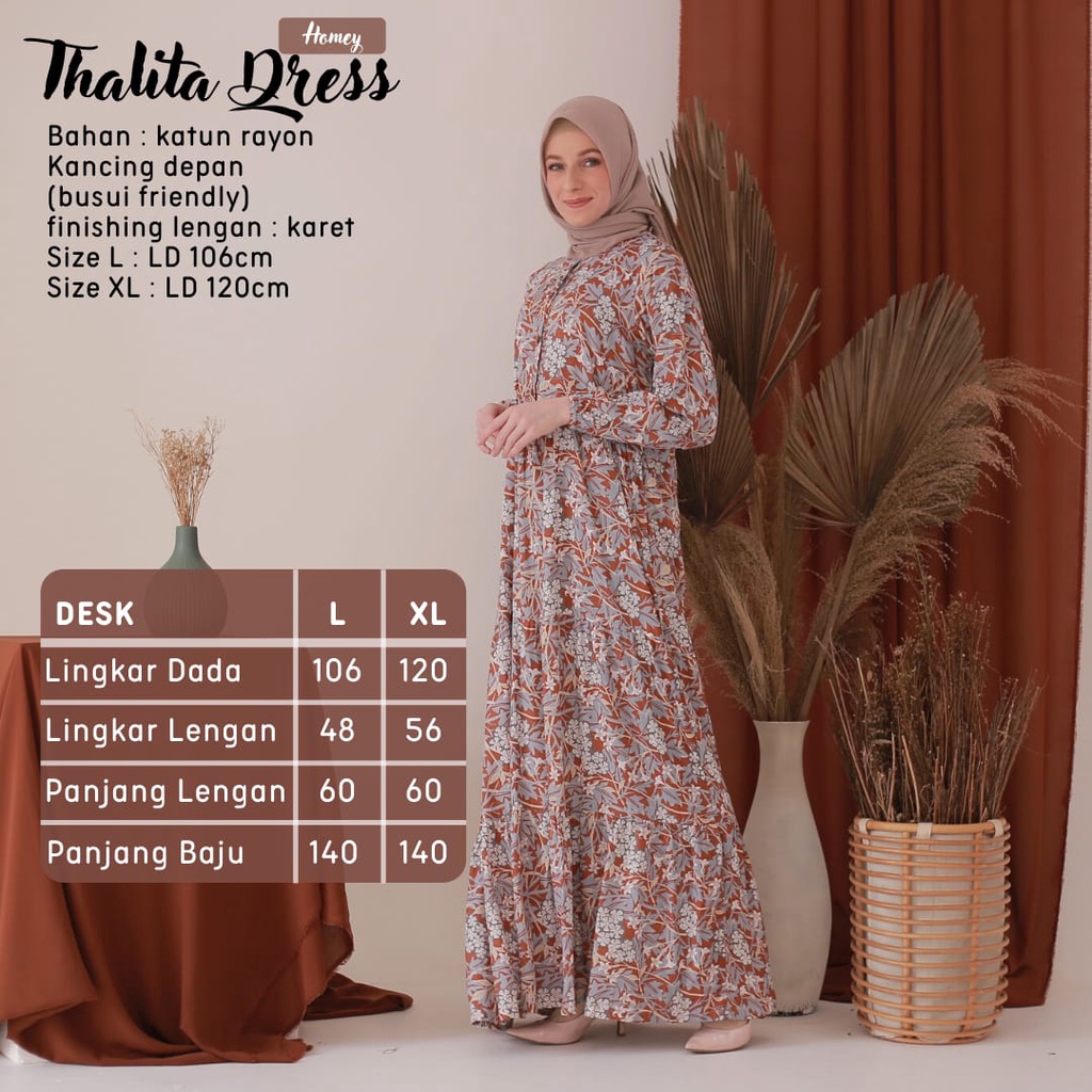 Homey Dress Jumbo Gamis Dewasa Dress Motif Talita Katun Rayon Premium Nyaman Dipakai | Bisa Cod