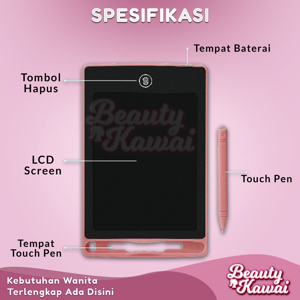 LCD Writing Tablet 8,5 Inch Papan Tulis Mainan Anak LED Drawing