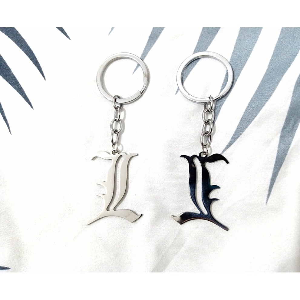 Bisa COD Gantungan Kunci Anime Death Note Bahan Metal Warna Silver Untuk Pria Dan Wanita L Death Note