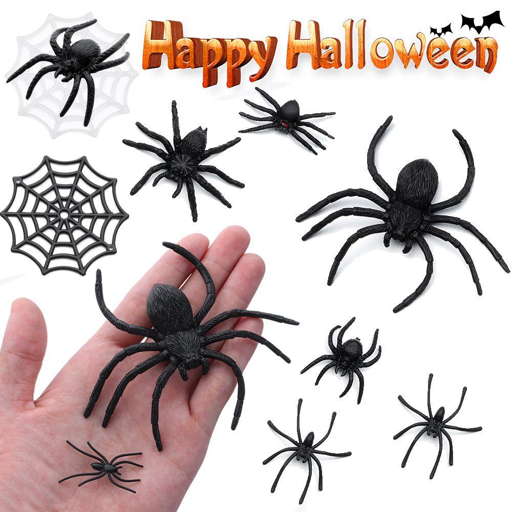 R-flower 20Pcs/Pack Plastik Spider Palsu Hitam Novelty Mainan Halloween Rumah Berhantu Prop