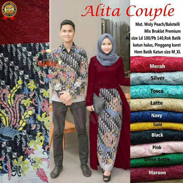 SHOPASHOP SOLO - Alita Couple kebaya brukat gamis syari batik couple kemeja pria baju kekinian