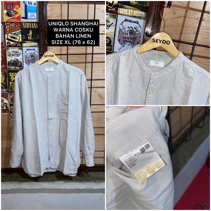 KEMEJA UNIQLO LINEN SHANGHAI SECOND