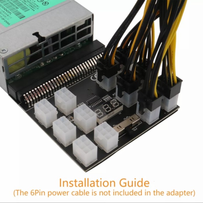 Mining 1200W breakout power supply board 12x 6pin server psu bitcoin