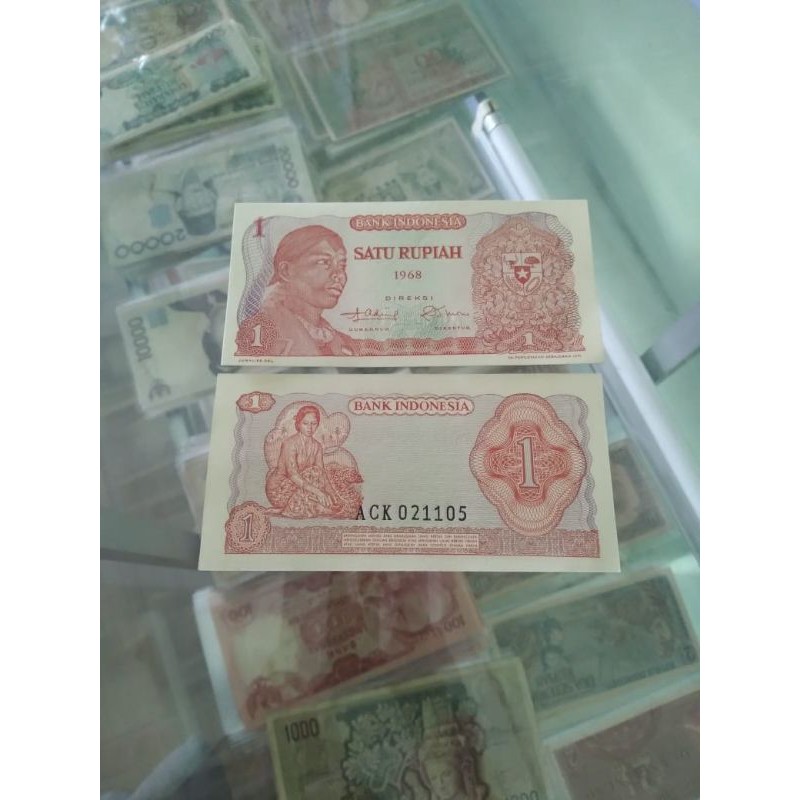 uang kuno 1 rupiah soedirman 1968 asli