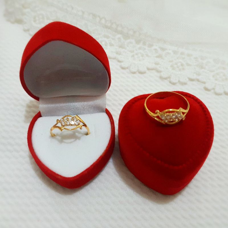 Cincin Baris Putih Emas muda 1 gr