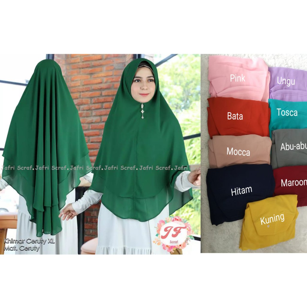 Khimar ceruty babydoll 2 layer jumbo