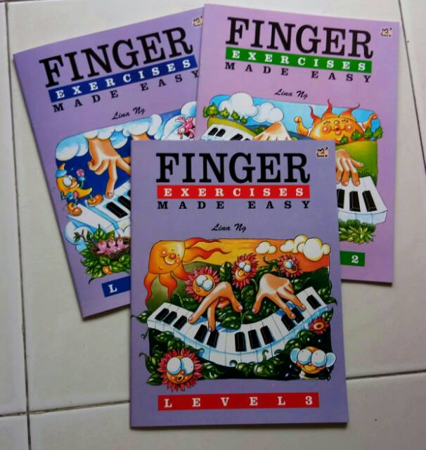 Paket buku Finger Exercise level 1-3 paket isi 3 buku piano by Lina Ng piano books