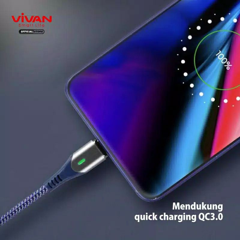 Vivan Kabel Charger Magnetic Type C / Micro usb / Lightning - Magnetic Charger Cable Vivan