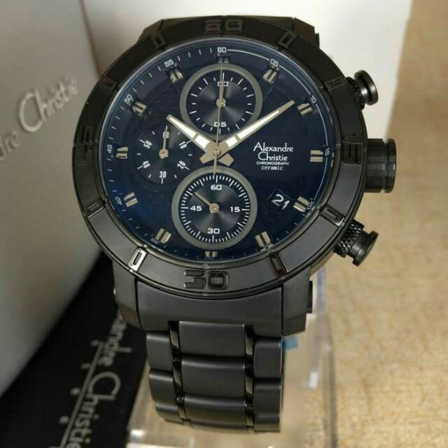 JAM TANGAN PRIA ALEXANDRE CHRISTIE BLACK AC6292 ORIGINAL