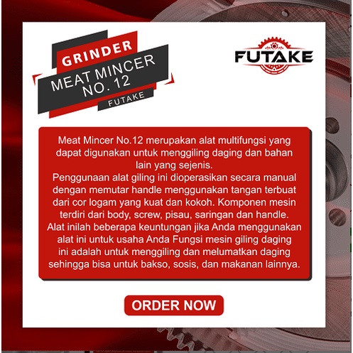 Gilingan Daging Meat Mincer | Meat Grinder Manual No.12 Body Tebal