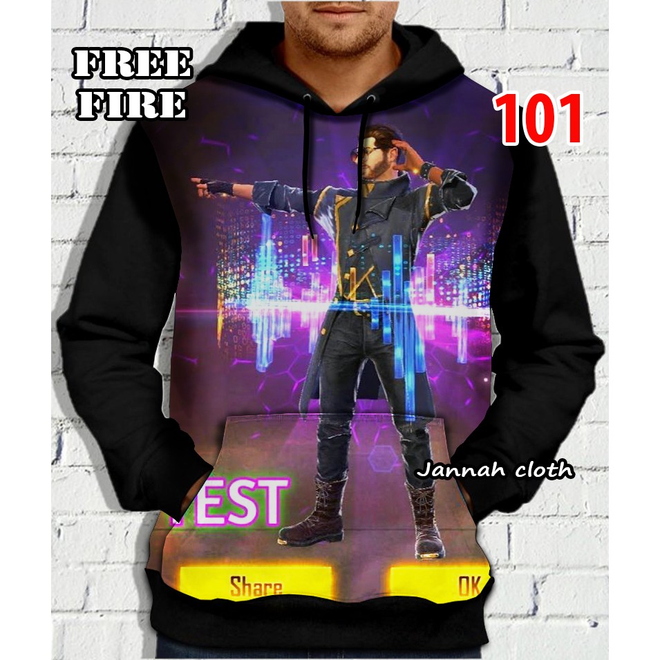 Hoodie Jaket Free Fire DJ Alok Bundle FF Motif Printing Shopee Indonesia