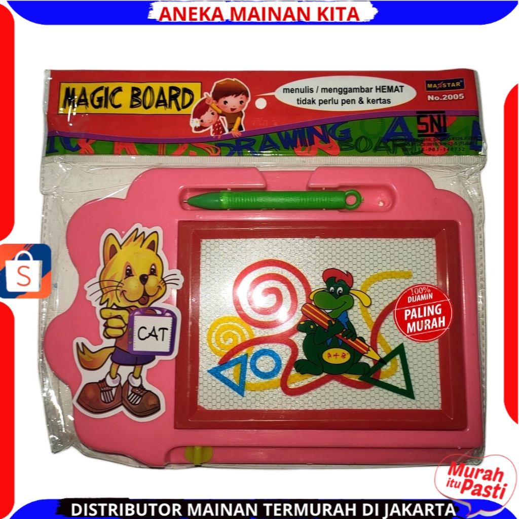 ( PROMO ) MAINAN ANAK MURAH MAGIC BOARD 2005 PAPAN TULIS ANAK CAT KARAKTER DRAWING BOARD MAGNET ALAT BELAJAR ANAK