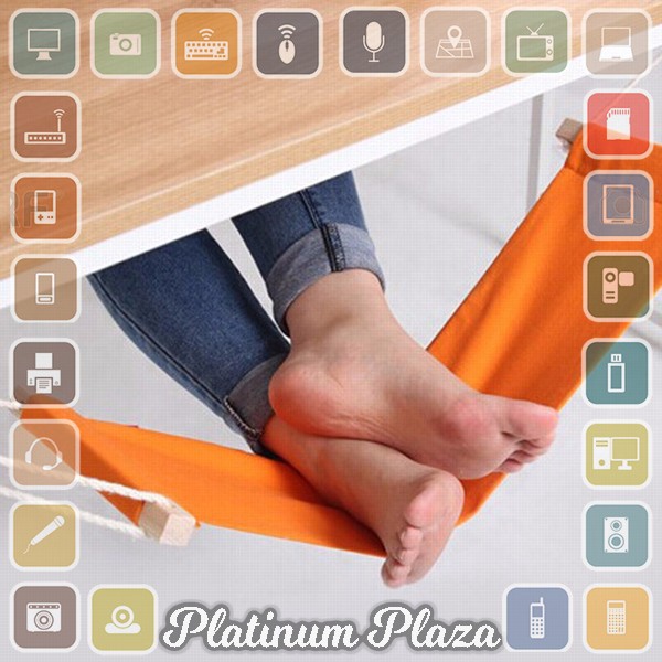 HOUSEEN Mini Hammock Tablet Foot Rest / Pijakan Kaki Meja - Orange`6E45LB-