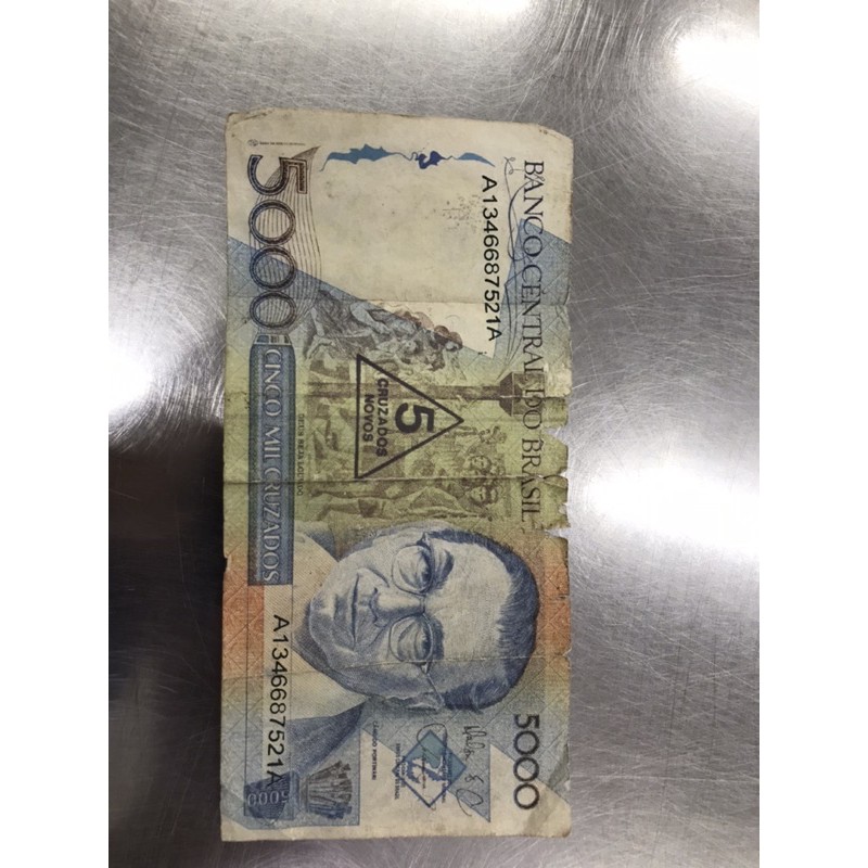 uang kuno ub brazil 5000 asli