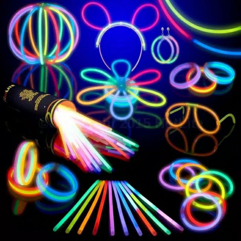 100 PCS GLOW STICK / GELANG GLOW IN THE DARK / GLOW STIK / GELANG FOSFOR ISI 100PCS