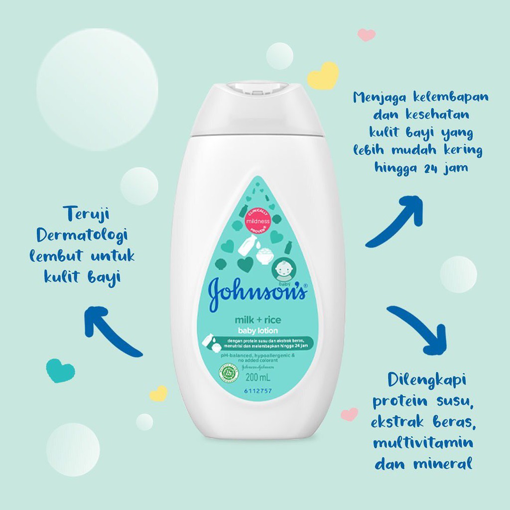 Johnson's Baby Lotion Milk + Rice 200 ml