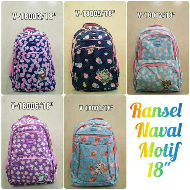 Tas ransel motif Naval original free raincover