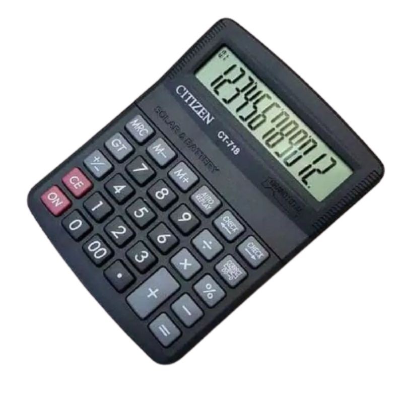 

Citizen CT-718C Electronic Calculator - Kalkulator 12 Digits - Biru