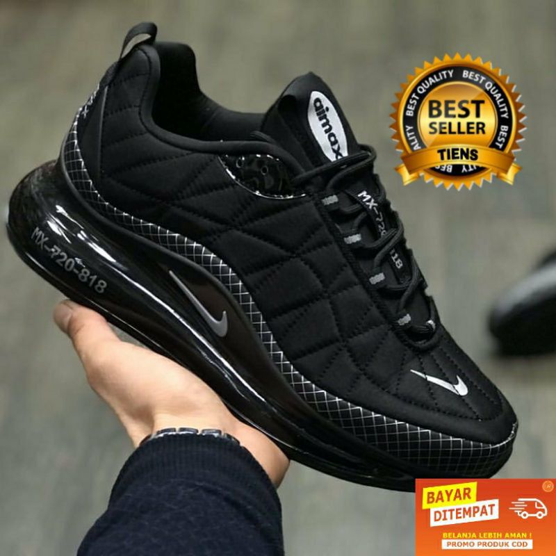 SEPATU NIKE AIR MAX 720 818 TRIPLE BLACK SNEAKERS FOR MENS