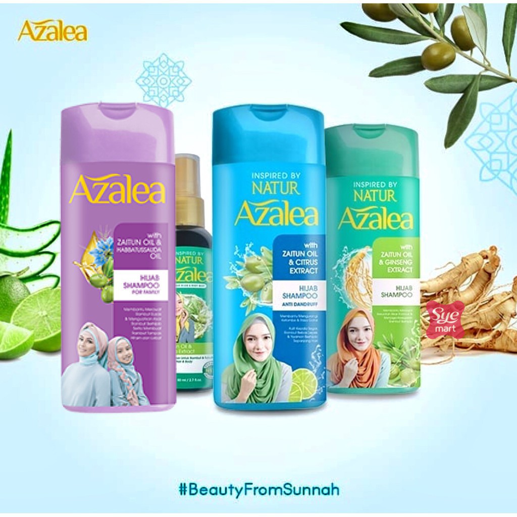 Azalea Hijab Shampo  Zaitun Ginseng / Habbatusauda/ Citrus