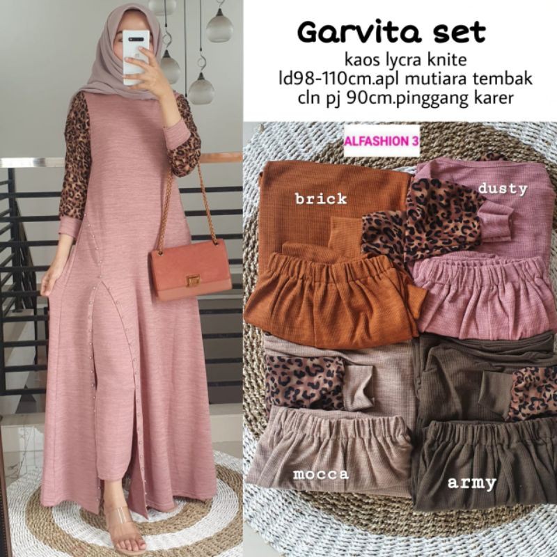 Setelan Garvita bahan Lycra knite