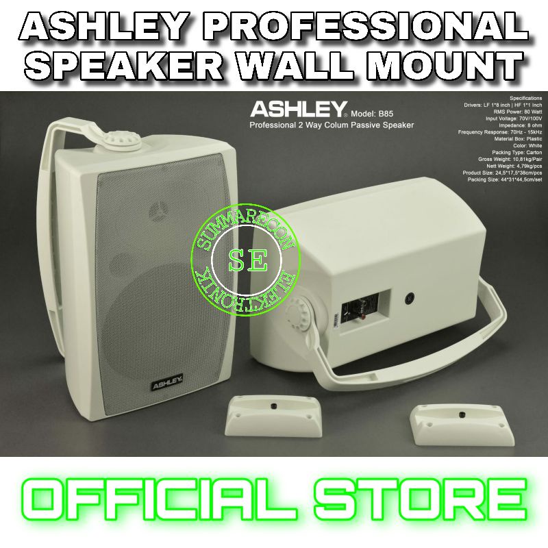 speaker pasif original ashley b86 speaker wall masjid cafe restoran 8 inch