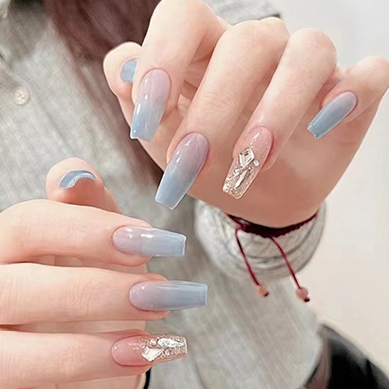 Z378 24pcs / Kotak Kuku Palsu Full Cover Untuk Dekorasi Nail Art