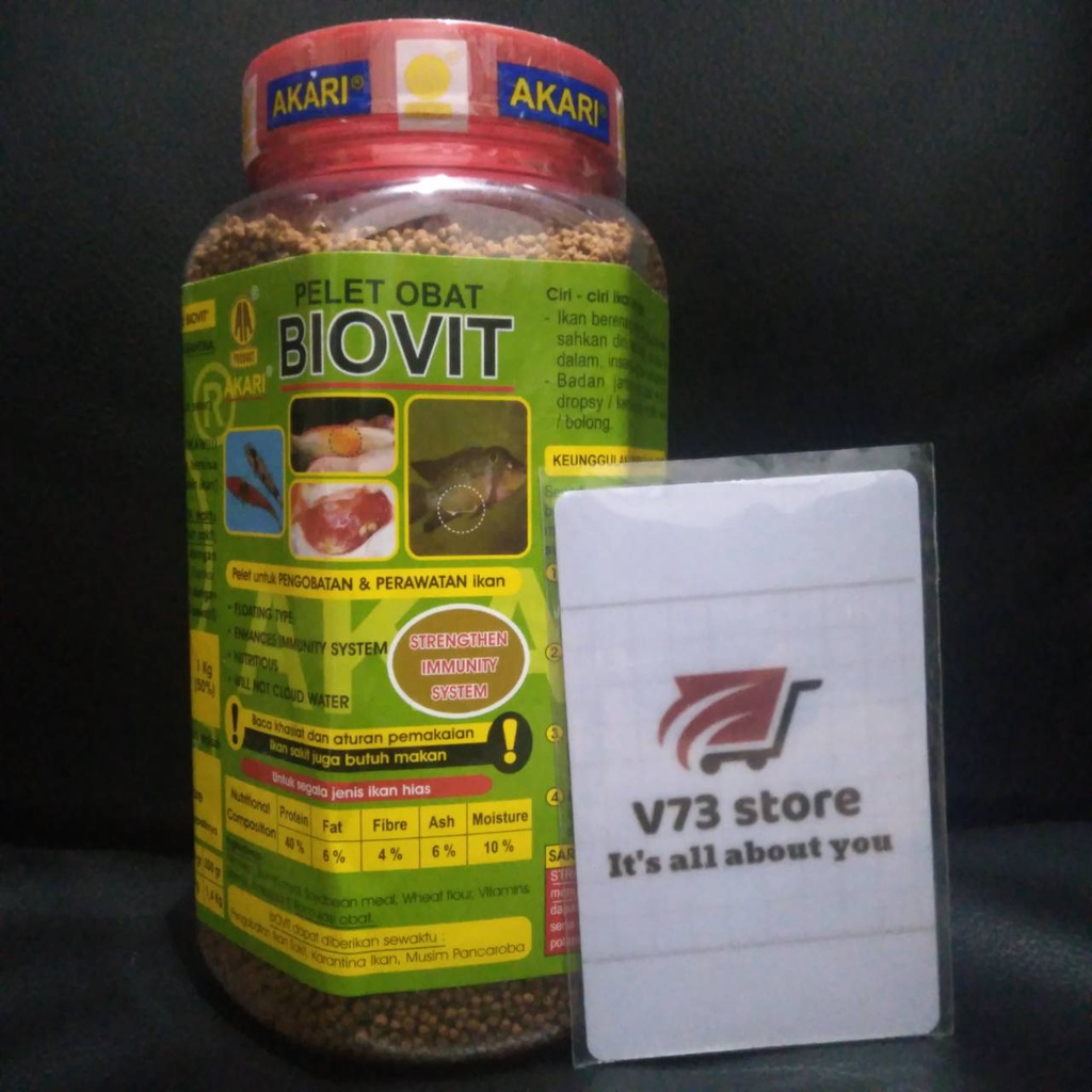 AKARI BIOVIT 350 GR 2MM BIO VIT PAKAN PENGOBATAN DAN PERAWATAN IKAN