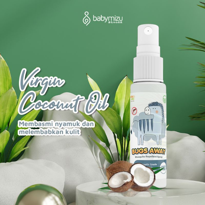 BABYMIZU Bugs Away - Spray Anti Nyamuk Bayi Natural No Alcohol No DEET - Anti Serangga &amp; Deep Sleep Traveling Bayi (30 ml)