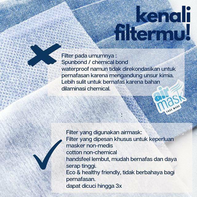 Masker Kain Oxford Premium FREE 2 Filter (Tidak ada Logo)