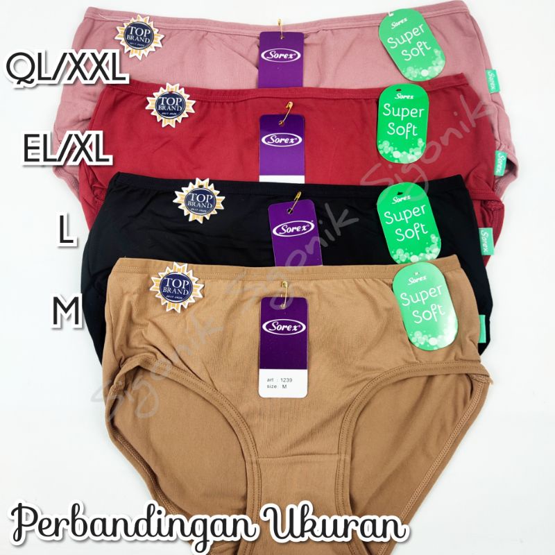 Original CD Celana Dalam Wanita Dewasa Sorex 1239 M - L - EL/XL - QL/XXL Super Soft Premium Sigonik