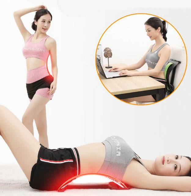 (MAINANKYU)  Sandaran Lumbar Spinal Stretching Support Terapi Sakit Pinggang Waist Relax Mate - H00310