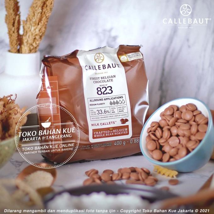

Callebaut Chocolate Couverture Milk 33,6% 823Nv 400Gr Asli 823 Coklat