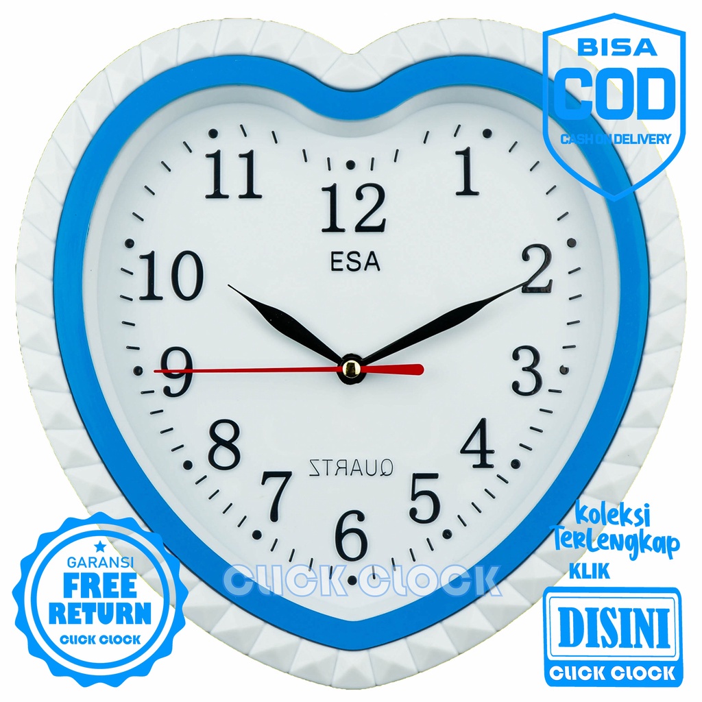 Jam Dinding Bagus Unik Esa 343 Wall Clock Hiasan Dinding Minimalis