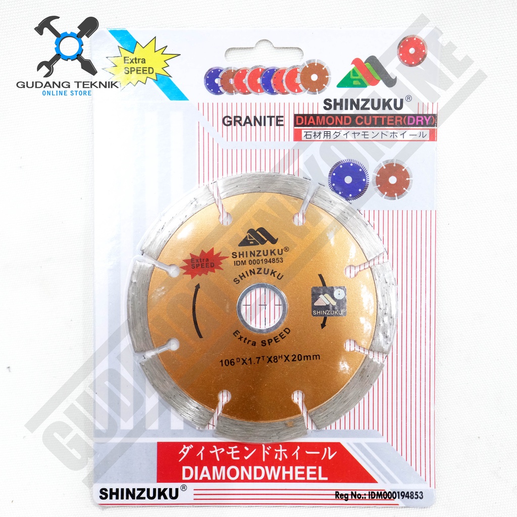 Diamond Wheel 4&quot; Dry SHINZUKU SH10101 EXTRA SPEED / Mata Gerinda Potong Keramik Kering 4 Inch SH 10101